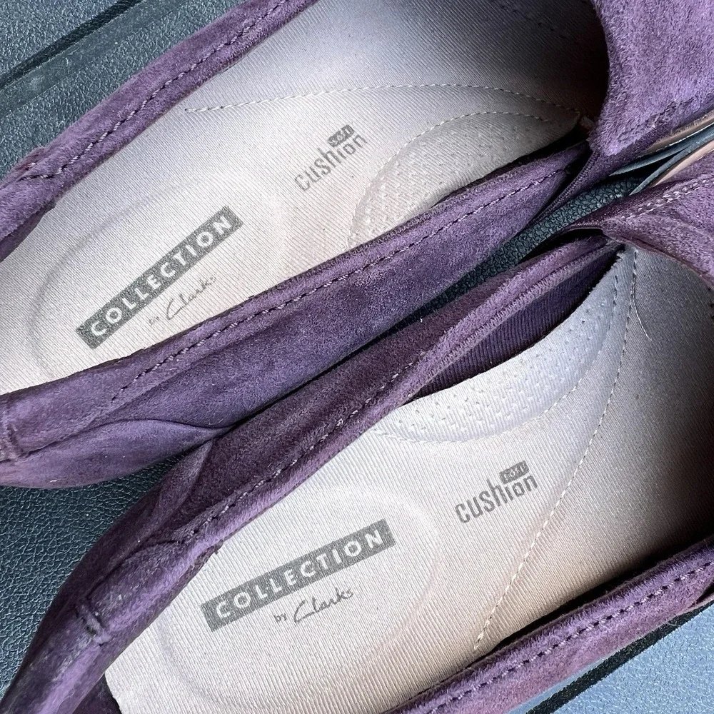 Clarks Collection Sharon Dolly Loafer Purple Suede Women's Size 7.5M Slip On NEW - Picture 9 of 9